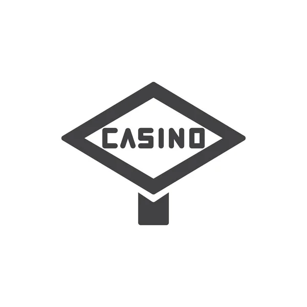 Casino Billboard Pictogram Vector Vol Platte Teken Solide Pictogram Geïsoleerd — Stockvector