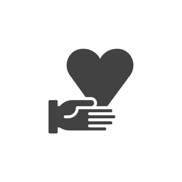 Giving Heart Hand Icon Vector Filled Flat Sign Solid Pictogram — Stock Vector