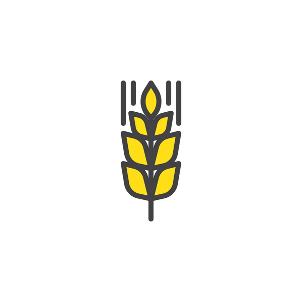 Значок Контура Пшеницы Знак Вектора Линии Линейная Красочная Пиктограмма Выделенная — стоковый вектор