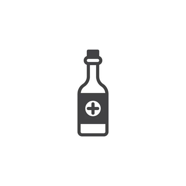 Medicina Botella Icono Vector Lleno Signo Plano Pictograma Sólido Aislado — Vector de stock