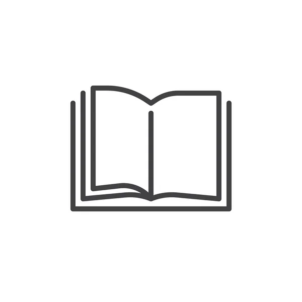 Открыть Иконку Строки Страницы Книги Очертания Векторного Знака Пиктограмма Линейного — стоковый вектор