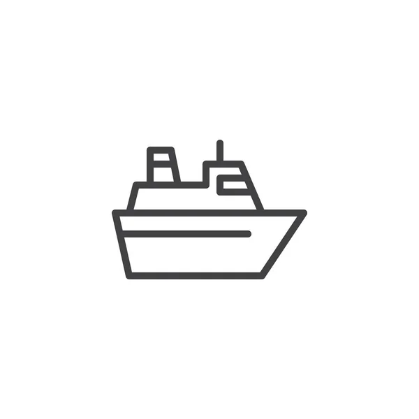 Umrisssymbol Der Seefähre Lineares Stilschild Für Mobiles Konzept Und Webdesign — Stockvektor
