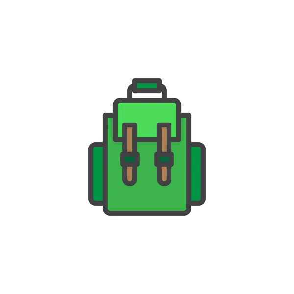 Ryggsäck fylld kontur ikonen — Stock vektor