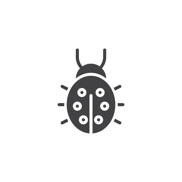 てんとう虫のベクター アイコン モバイルの概念と Web デザインのフラット記号を記入しました 女性牛単純な固体のアイコン シンボル ロゴの図 ピクセル完璧なベクトル グラフィック — ストックベクタ