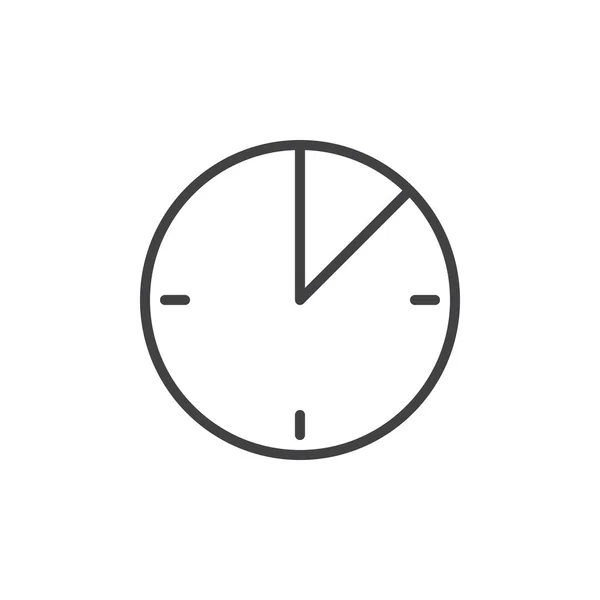 Icono Línea Tiempo Minutos Signo Vector Contorno Pictograma Estilo Lineal — Archivo Imágenes Vectoriales