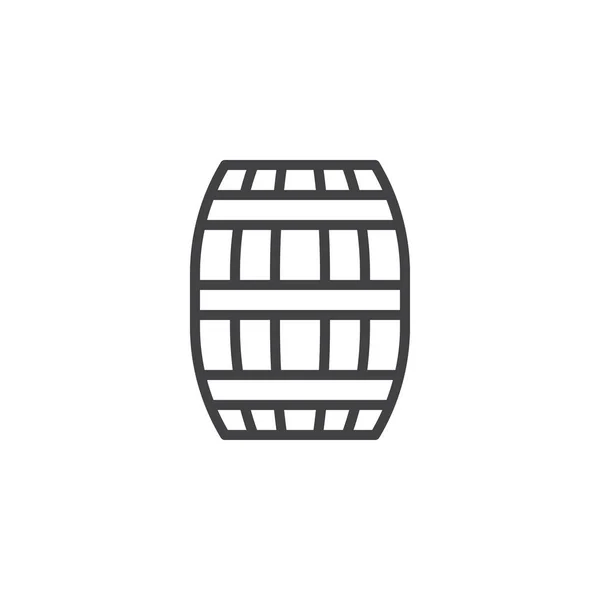 Pivní Soudek Osnovy Ikona Lineární Styl Znak Pro Mobilní Koncepce — Stockový vektor