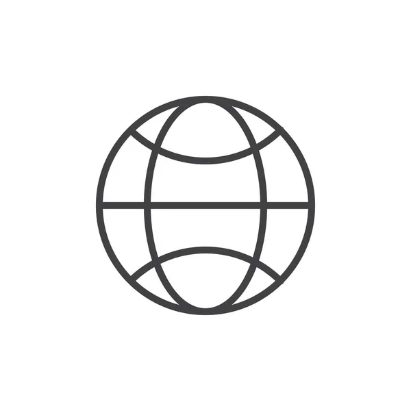 Піктограма Лінії Глобуса Векторний Знак Контуру Піктограма Лінійного Стилю Ізольовані — стоковий вектор