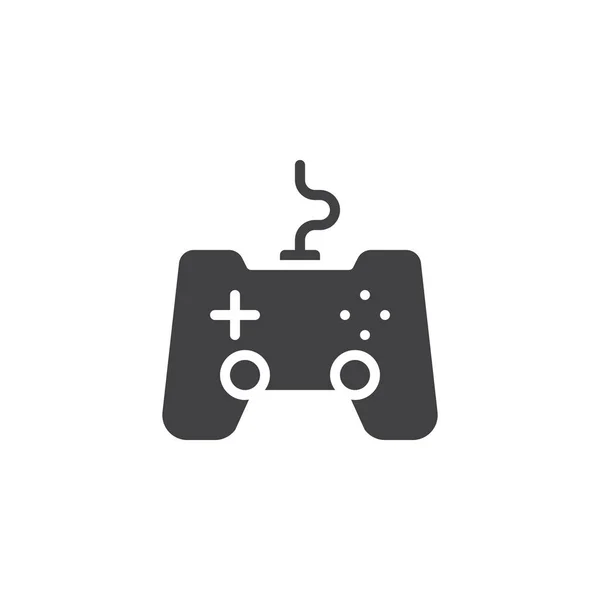 ゲーム ジョイスティックのアイコン ベクトルはいっぱいフラット記号 白で隔離固体のピクトグラムです ゲームパッドのシンボル ロゴの図 — ストックベクタ