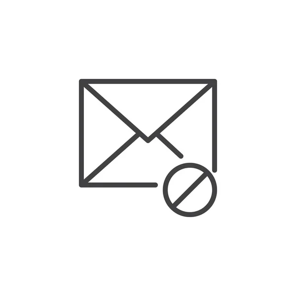 Letiltott Mail Sor Ikon Szerkezeti Vektor Jele Lineáris Stílusú Piktogram — Stock Vector
