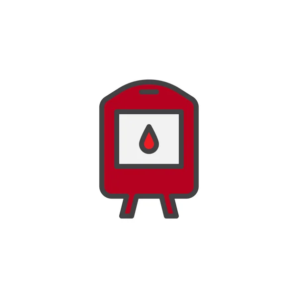 Icono Contorno Lleno Transfusión Sangre Signo Vector Línea Pictograma Lineal — Vector de stock