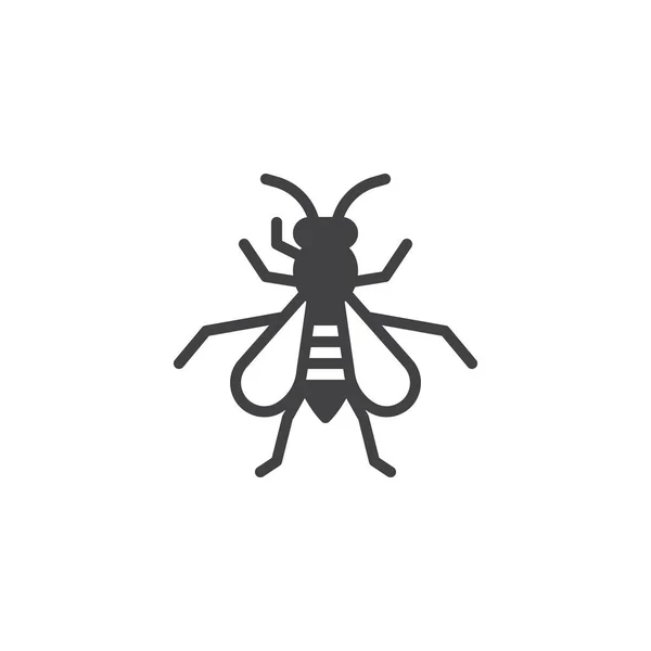 スズメバチ昆虫アイコン ベクトルはいっぱいフラット記号 白で隔離固体のピクトグラムです ホーネットのシンボル ロゴの図 — ストックベクタ