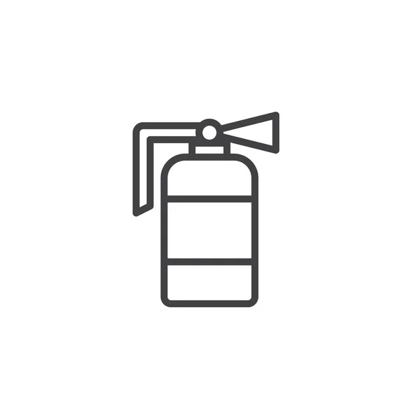 Yangın Söndürücü Satırı Simgesi Anahat Vektör Işareti Üzerinde Beyaz Izole — Stok Vektör