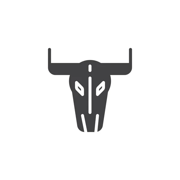 Toro Buffalo Vector Icono Del Cráneo Lleno Signo Plano Pictograma — Vector de stock