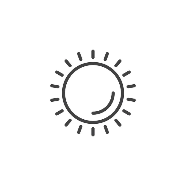 Блискуча Піктограма Сонячного Контуру Знак Лінійного Стилю Мобільної Концепції Веб — стоковий вектор