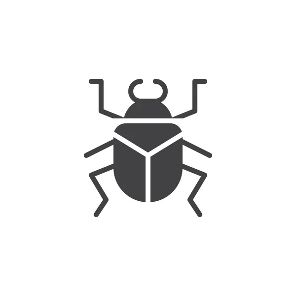 Vecteur Icônes Insectes Scarabées Panneau Plat Rempli Pictogramme Solide Isolé — Image vectorielle