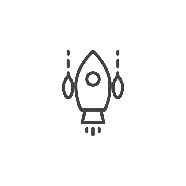 Иконка Контура Ракеты Знак Стиля Мобильной Концепции Веб Дизайна Ракетный — стоковый вектор