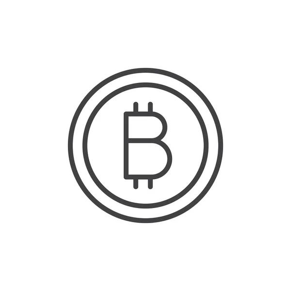 Bitcoin Ikonę Konturu Styl Liniowy Znak Dla Mobilnych Koncepcji Projektowania — Wektor stockowy