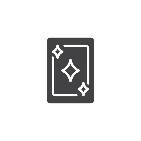 钻石卡图标向量 填充平面符号 在白色隔离的固体象形文字 赌场扑克牌符号 徽标插图 — 图库矢量图片