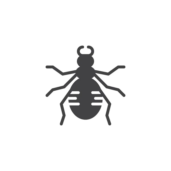オサムシ科甲虫のアイコン ベクトルはいっぱいフラット記号 白で隔離固体のピクトグラムです バグ虫シンボル ロゴの図 — ストックベクタ