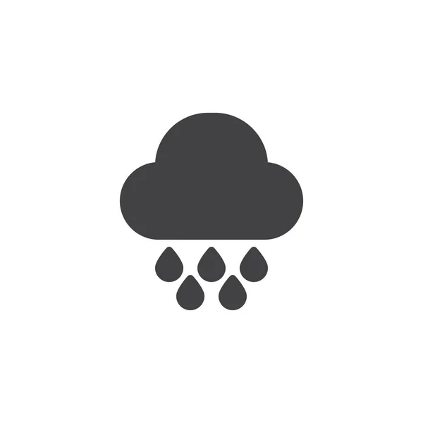 Rain Drops Cloud Vector Icon Filled Flat Sign Mobile Concept — Stock Vector