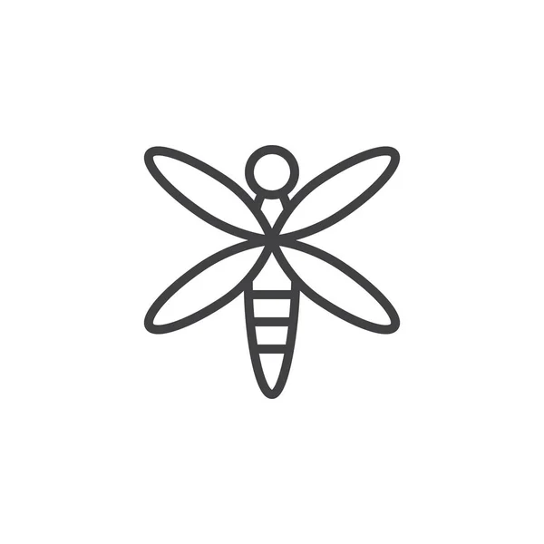 Libellenumriss Symbol Lineares Stilschild Für Mobiles Konzept Und Webdesign Fliegende — Stockvektor