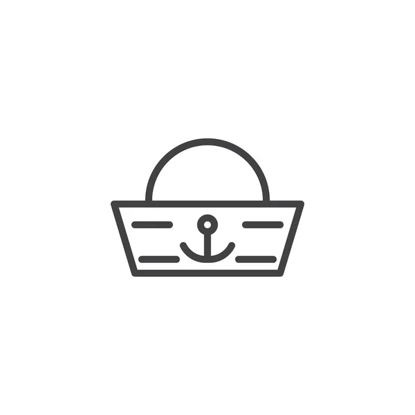 Значок Контура Шляпы Моряка Знак Стиля Мобильной Концепции Веб Дизайна — стоковый вектор