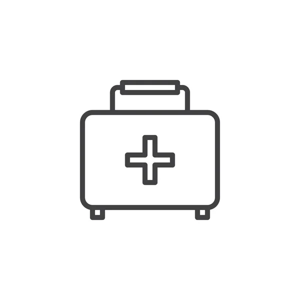 Liniensymbol Für Verbandskasten Umrissvektorzeichen Lineares Piktogramm Auf Weiß Isoliert Medizinisches — Stockvektor
