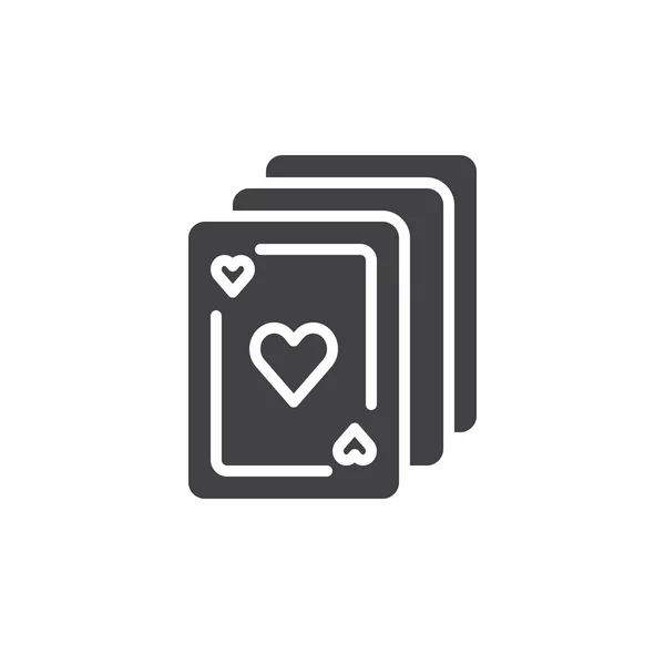 Playing Cards Icon Vector Filled Flat Sign Solid Pictogram Isolated — Stock Vector