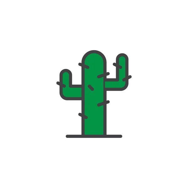 Cactus, icono del contorno lleno de plantas desérticas — Archivo Imágenes Vectoriales