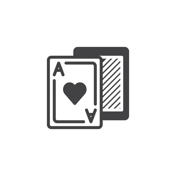 Hrací Karty Vektorové Ikony Plný Plochý Znamení Solidní Piktogram Izolované — Stockový vektor