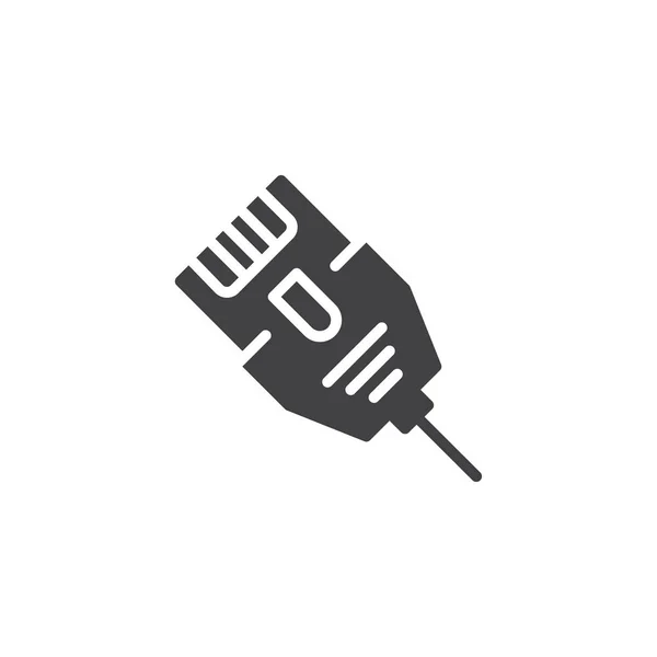 Vektor Ikon Kabel Penghubung Lan Tanda Datar Terisi Piktogram Padat - Stok Vektor