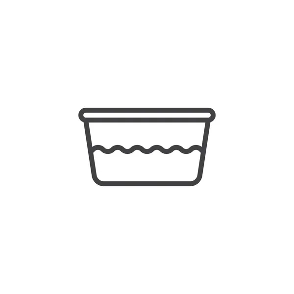 水盆轮廓图标 线性风格符号的移动概念和网页设计 沐浴简单的行矢量图标 徽标插图 像素完美矢量图形 — 图库矢量图片