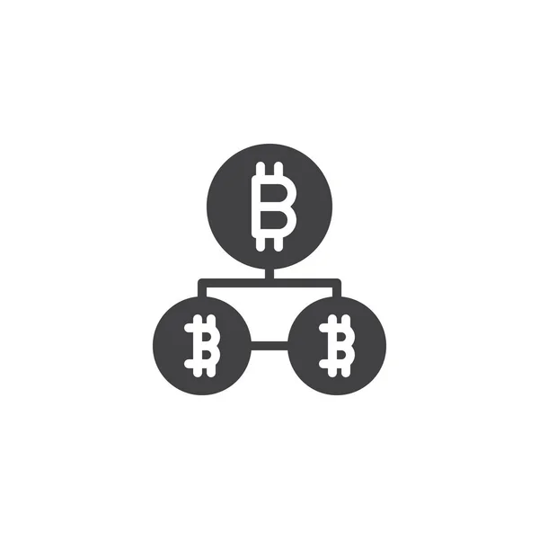 Bitcoin Blockchain 아이콘입니다 모바일 디자인에 표시를 가득합니다 Cryptocurrency 네트워크 간단한 — 스톡 벡터