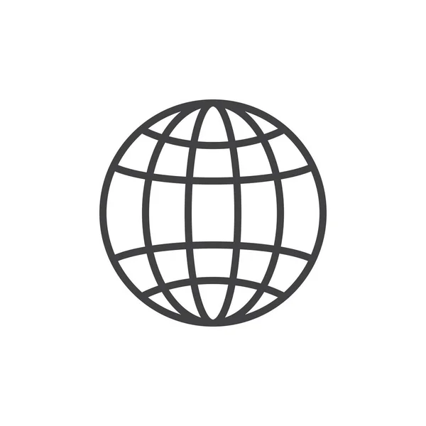 Значок Контуру Глобусу Знак Лінійного Стилю Мобільної Концепції Веб Дизайну — стоковий вектор