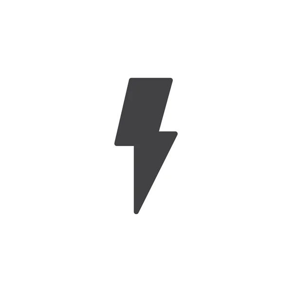 闪电标志向量 填充平面符号 在白色隔离的固体象形图 闪光灯符号 徽标插图 — 图库矢量图片