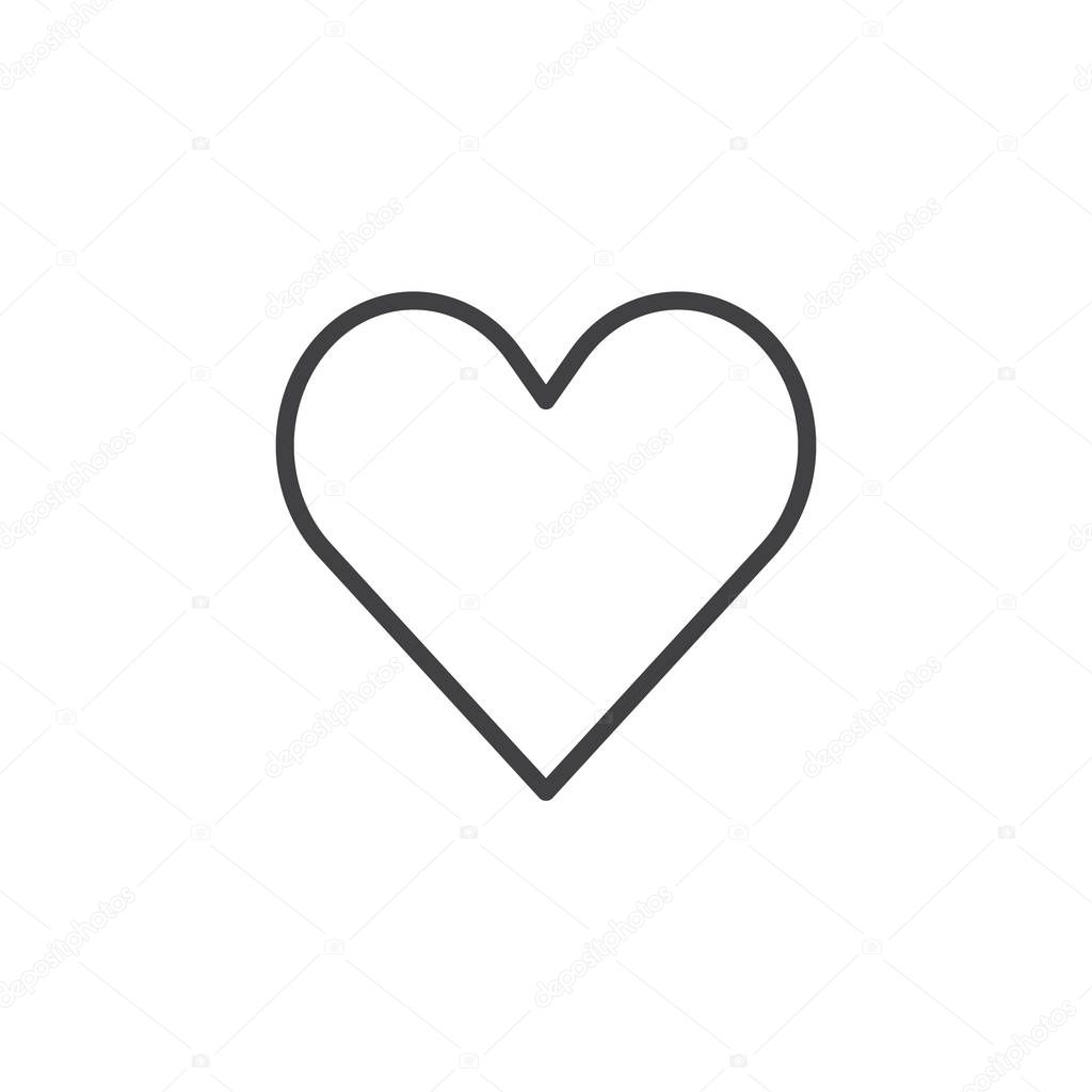 Casino heart suit line icon, outline vector sign, linear style pictogram isolated on white. Symbol, logo illustration. Editable stroke