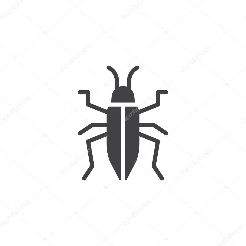 Bedbug icon vector, filled flat sign, solid pictogram isolated on white. Chinch symbol, logo illustration.