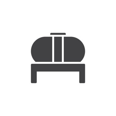 Yakıt tankı vektör simgesi. Mobil kavramı ve web tasarım için düz işareti dolu. Tank basit katı simgesi. Sembol, logo illüstrasyon. Piksel mükemmel vektör grafikleri