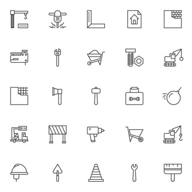 Yapı elemanları Icons set hattı