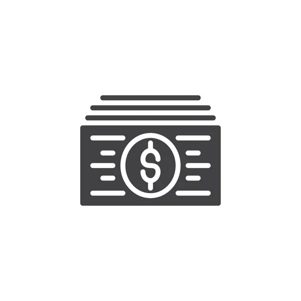 Вектор Иконки Банкноты Доллара Плоский Знак Сплошная Пиктограмма Выделенная Белом — стоковый вектор