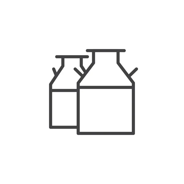 Milk cans line icon — Stock Vector