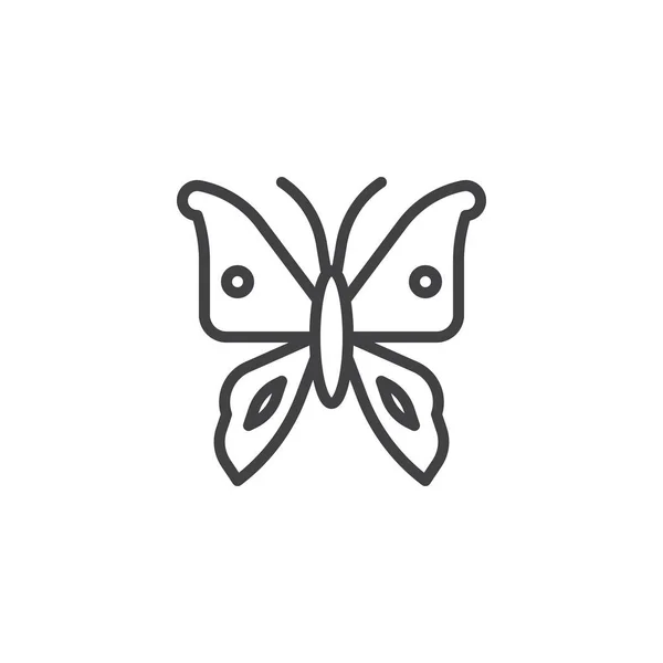 Schmetterlingsliniensymbol Umrissvektorzeichen Lineares Piktogramm Auf Weiß Isoliert Symbol Logoabbildung Editierbarer — Stockvektor
