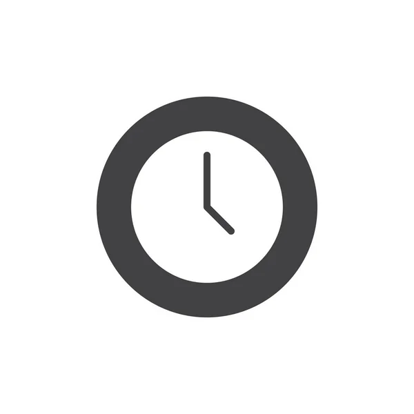 办公室时钟图标向量 填充平面标志 在白色隔离的固体象形文字 时间符号 徽标插图 — 图库矢量图片