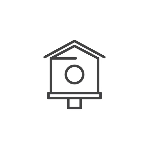 Birdhouse Icono Del Contorno Caja Anidación Signo Estilo Lineal Para — Archivo Imágenes Vectoriales