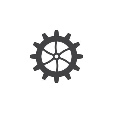 Dişli çark vektör simgesi. Mobil kavramı ve web tasarım için düz işareti dolu. Ayarları basit katı simgesi. Sembol, logo illüstrasyon. Piksel mükemmel vektör grafikleri