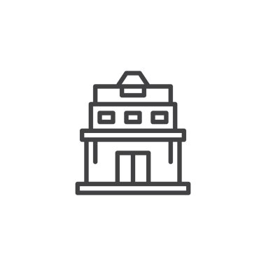 Anahat simgesi bina Gözlemevi. Mobil kavramı ve web tasarım için doğrusal stili işaret. Astronomi basit çizgi vektör simgesi. Sembol, logo illüstrasyon. Piksel mükemmel vektör grafikleri