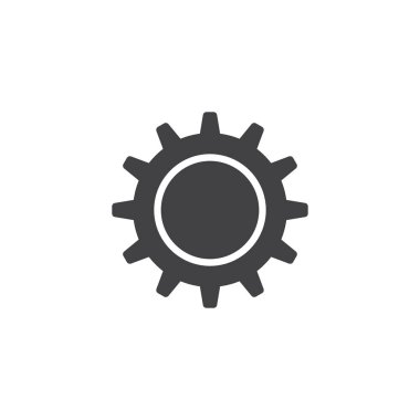 Dişli tekerlekleri simge vektör. Mobil kavramı ve web tasarım için düz işareti dolu. Cogwheels basit katı simgesi. Ayarları simgesi, logo illüstrasyon. Piksel mükemmel vektör grafikleri