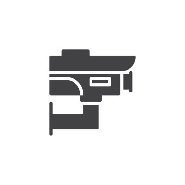 CCTV kamera vektör simgesi. Mobil kavramı ve web tasarım için düz işareti dolu. Güvenlik gözetleme kamera sağlam simgesi. Sembol, logo illüstrasyon. Piksel mükemmel vektör grafikleri