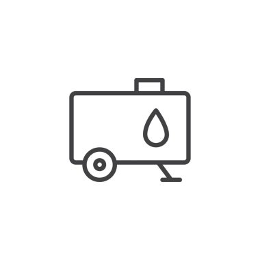 Su tankı anahat simgesi. Mobil kavramı ve web tasarım için doğrusal stili işaret. su teslim basit çizgi vektör simgesi. Sembol, logo illüstrasyon. Piksel mükemmel vektör grafikleri