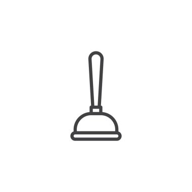 Tuvalet lavabo pompası anahat simgesi. Mobil kavramı ve web tasarım için doğrusal stili işaret. basit çizgi vektör simgesi. Sembol, logo illüstrasyon. Piksel mükemmel vektör grafikleri